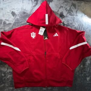 Adidas Crimson Indiana Hoosiers ZNE Full Zip Hoodie